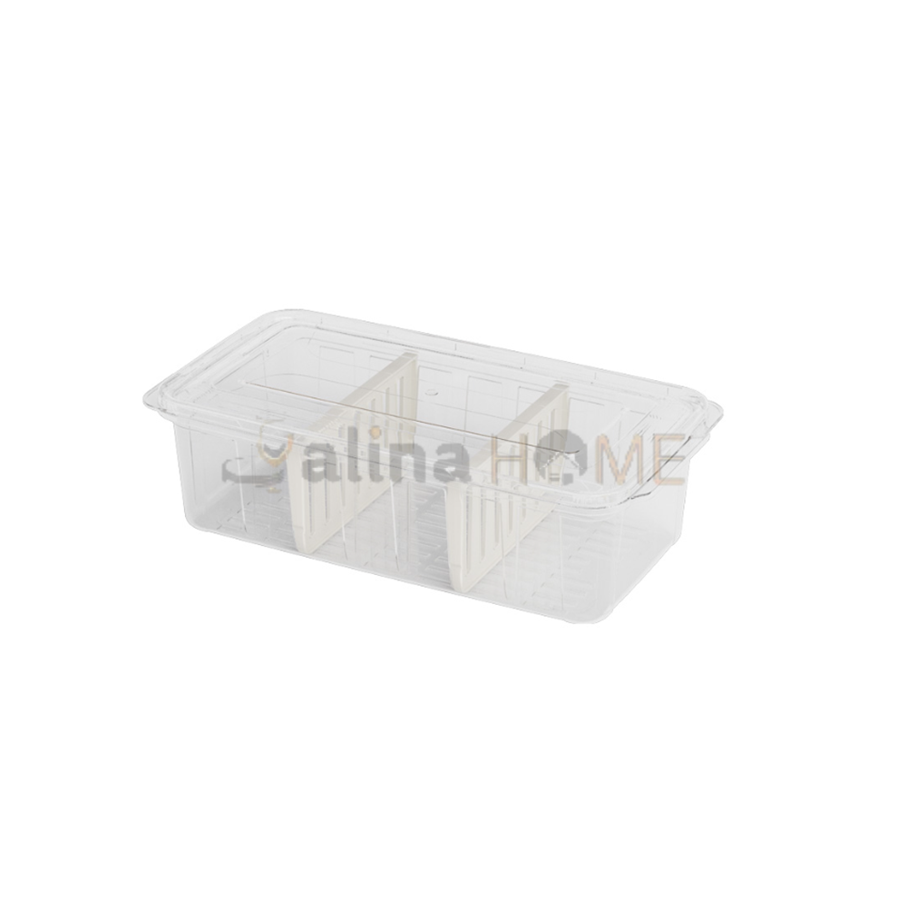 DÜNYA BUZDOLABI ORGANİZER ŞEFFAF 3 BÖLMELİ 6 LT 37x19x11 CM 1*24