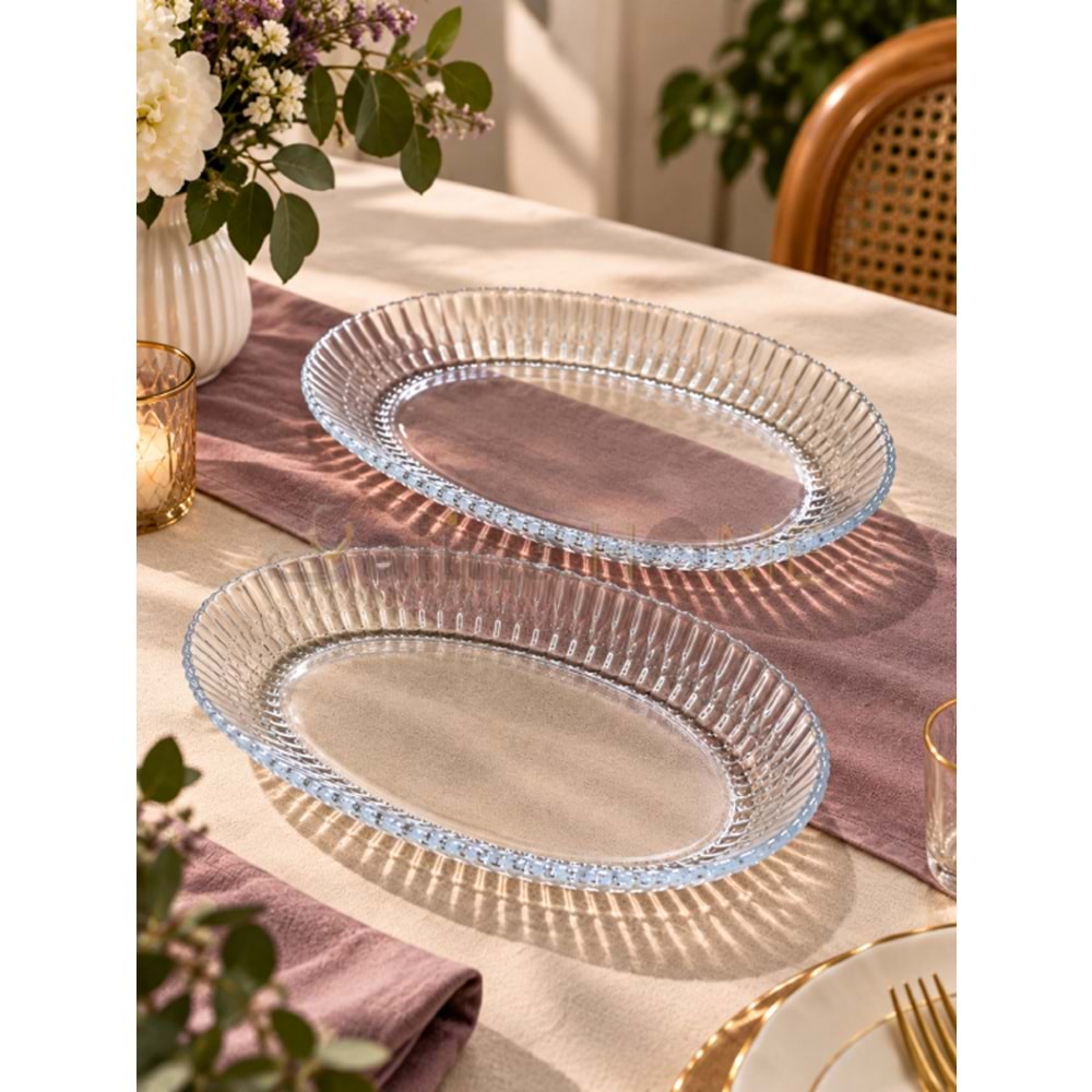 PAŞABAHÇE KAYIK TABAK RAİN 2 Lİ OVAL TABAK 246x195 MM 1*6