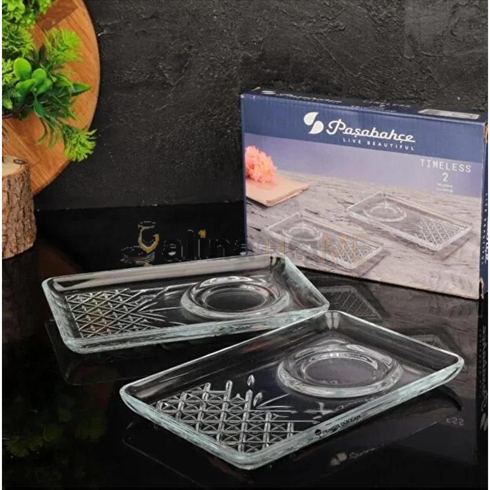 PAŞABAHÇE ÇAY TABAĞI SUNUMLUKLU TIMELESS 2 Lİ 1*36