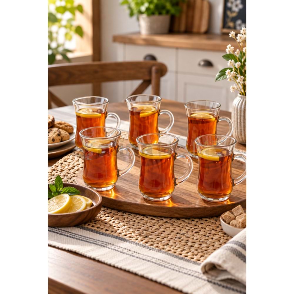 PAŞABAHÇE ÇAY BARDAĞI KEYİF KULPLU BARDAK 6 LI 1*8