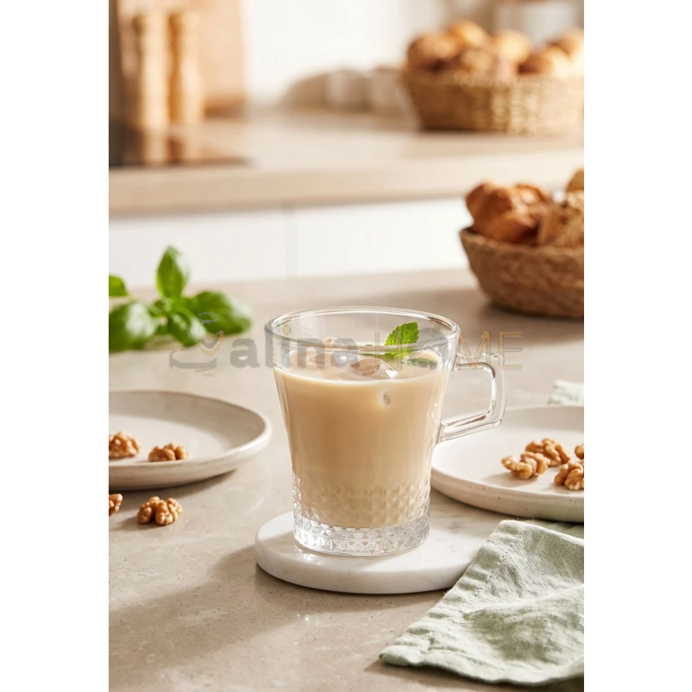 PAŞABAHÇE KULPLU BARDAK KUVARS DÖKME KUPA 24 LÜ 250 CC 1*24