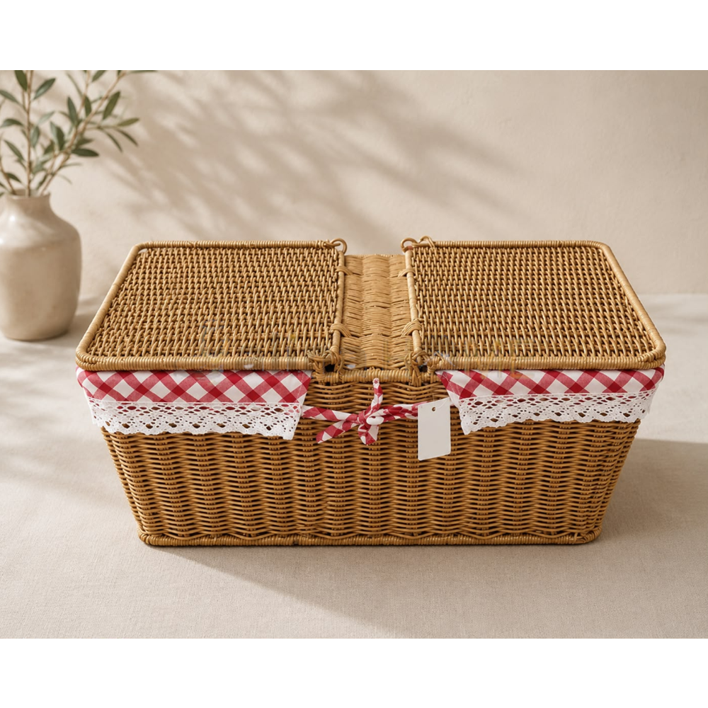 AJE HASIR PİKNİK SEPETİ DİKDÖRTGEN KAPAKLI 47x19x30 CM 1*6