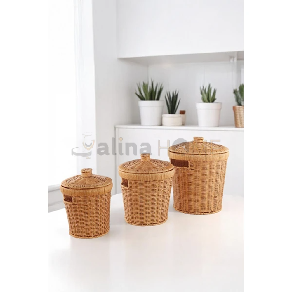 AJE HASIR SEPET ÇOK AMAÇLI 3 LÜ SEPET 28-24-20 CM 1*6