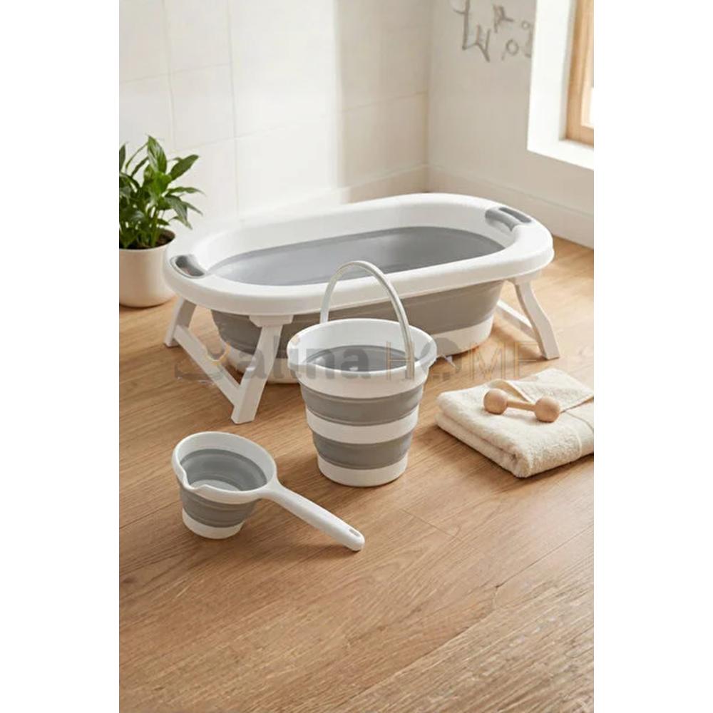 BEE HOME KATLANABİLİR BEBEK BANYO SETİ KÜVET-KOVA-MAŞRAPA SETİ