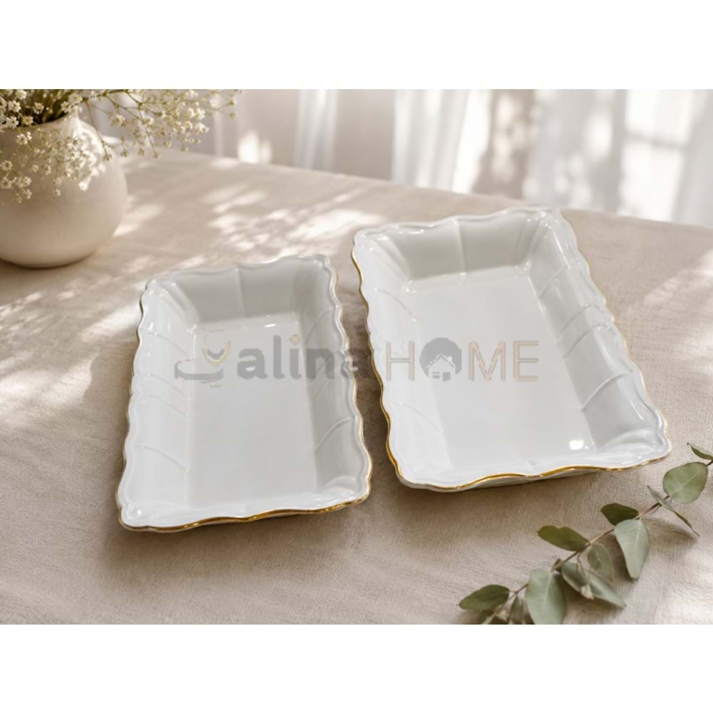 ASEL SERAMİK KAYIK DİKDÖRTGEN AĞIZ YALDIZLI 25,5 CM 1*27