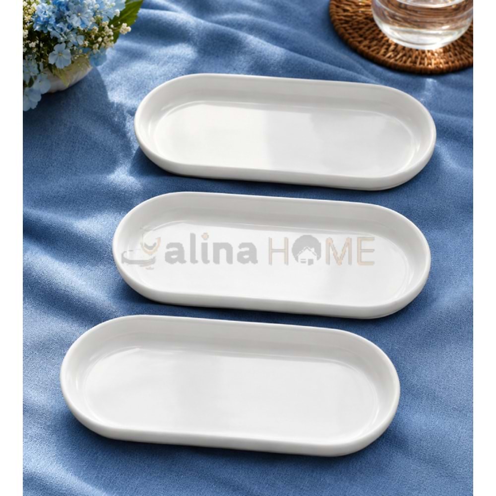 ASEL SERAMİK SUNUMLUK 3 LÜ ZEYTİNLİK 17x8 CM 1*40