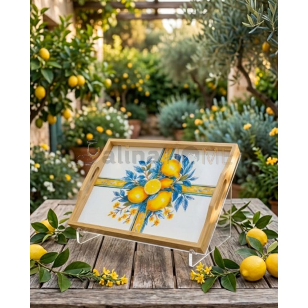 BALSA TEPSİ AHŞAP LİMON DESENLİ 32x23 CM 1*30