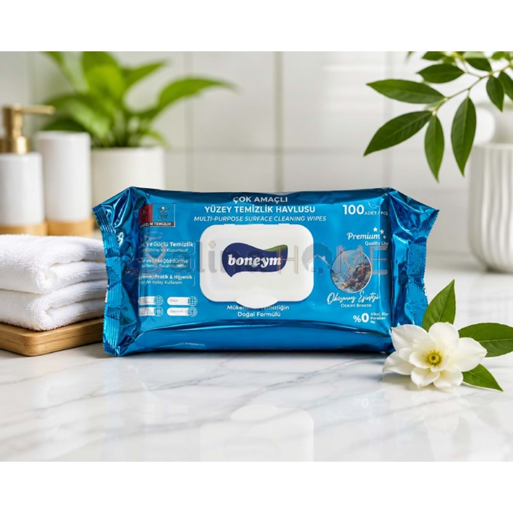 BONEYM ÇOK AMAÇLI YÜZEY TEMİZLİK HAVLUSU OKYANUS 100 LÜ 1*12