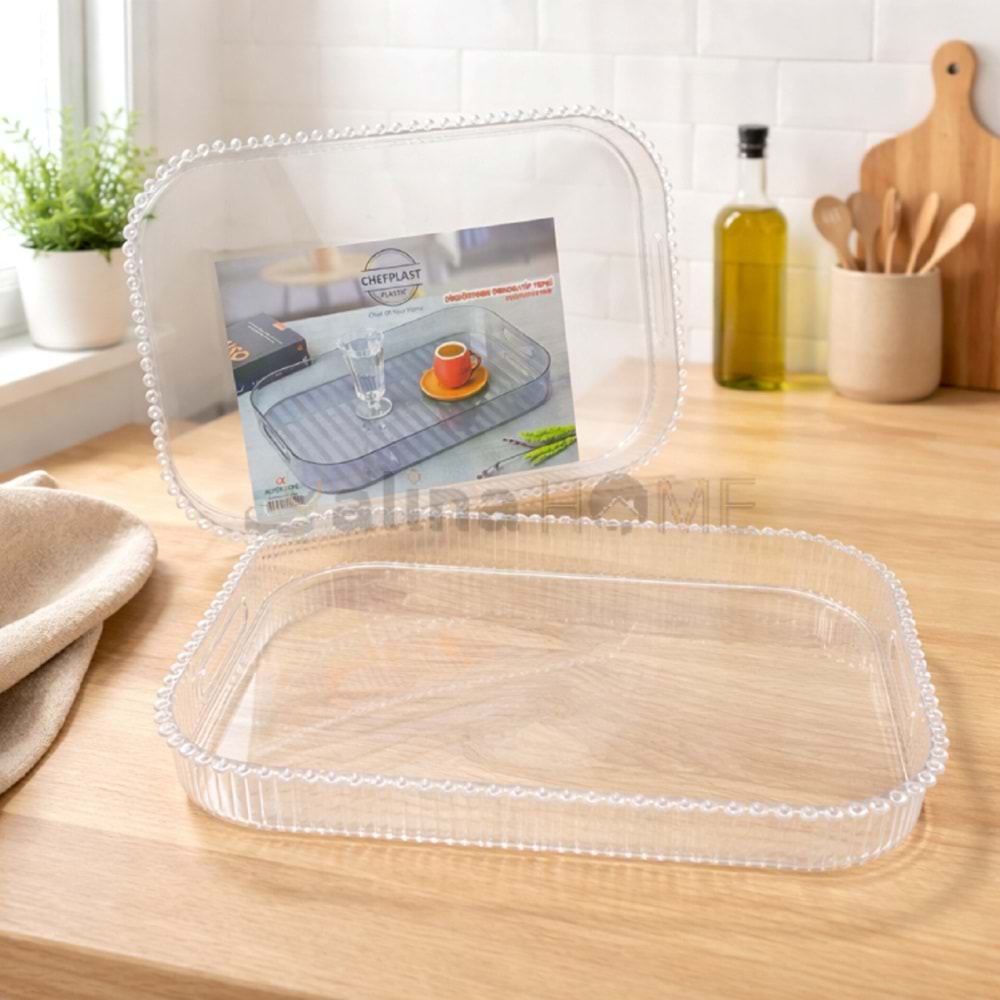 ALP CHEFPLAST AKRİLİK DİKDÖRTGEN DEKORATİF TEPSİ 1*24
