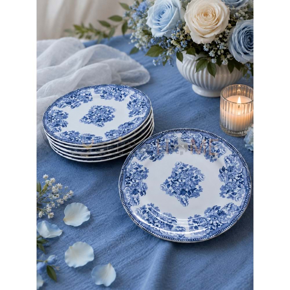 ÜLGER FLORA MAVİ PASTA TABAĞI 6 LI 1*6
