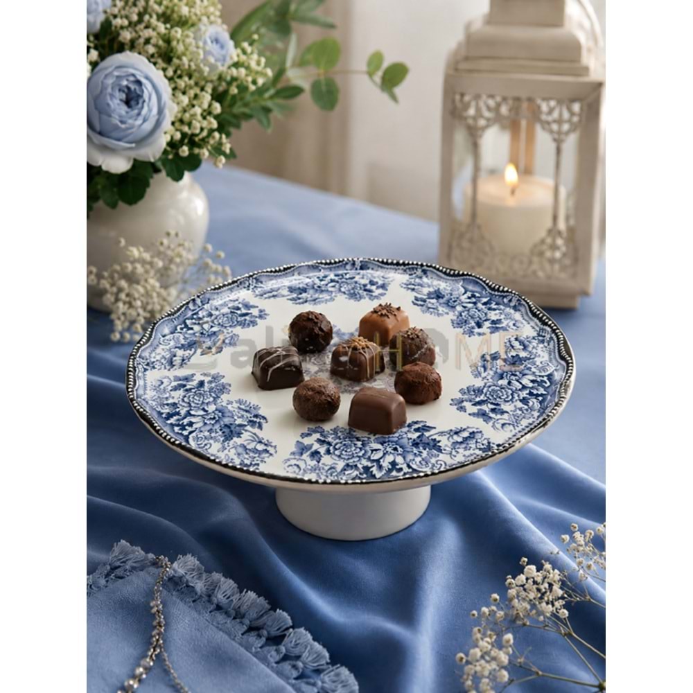 ÜLGER FLORA MAVİ AYAKLI ÇİKOLATA TABAĞI 1*12