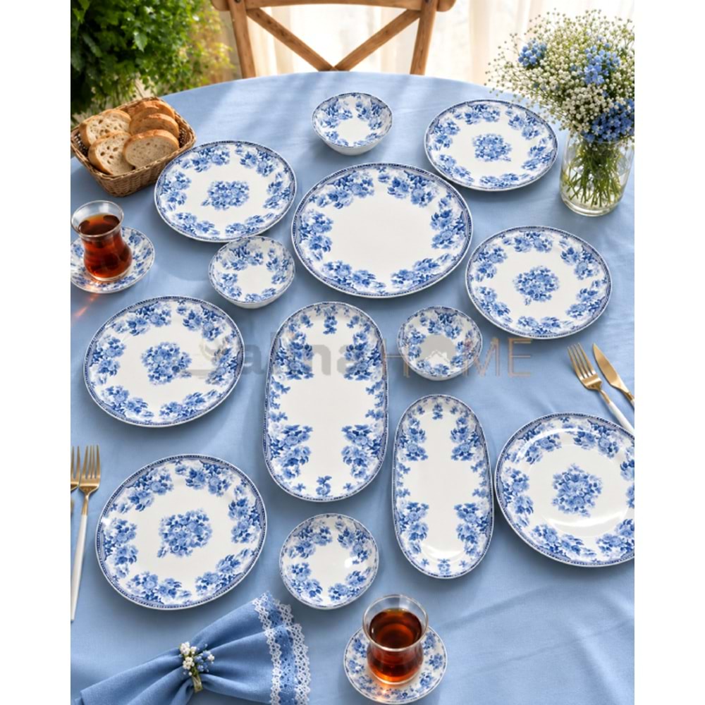 ÜLGER FLORA MAVİ 13 PARÇA KAHVALTI TAKIMI 1*5