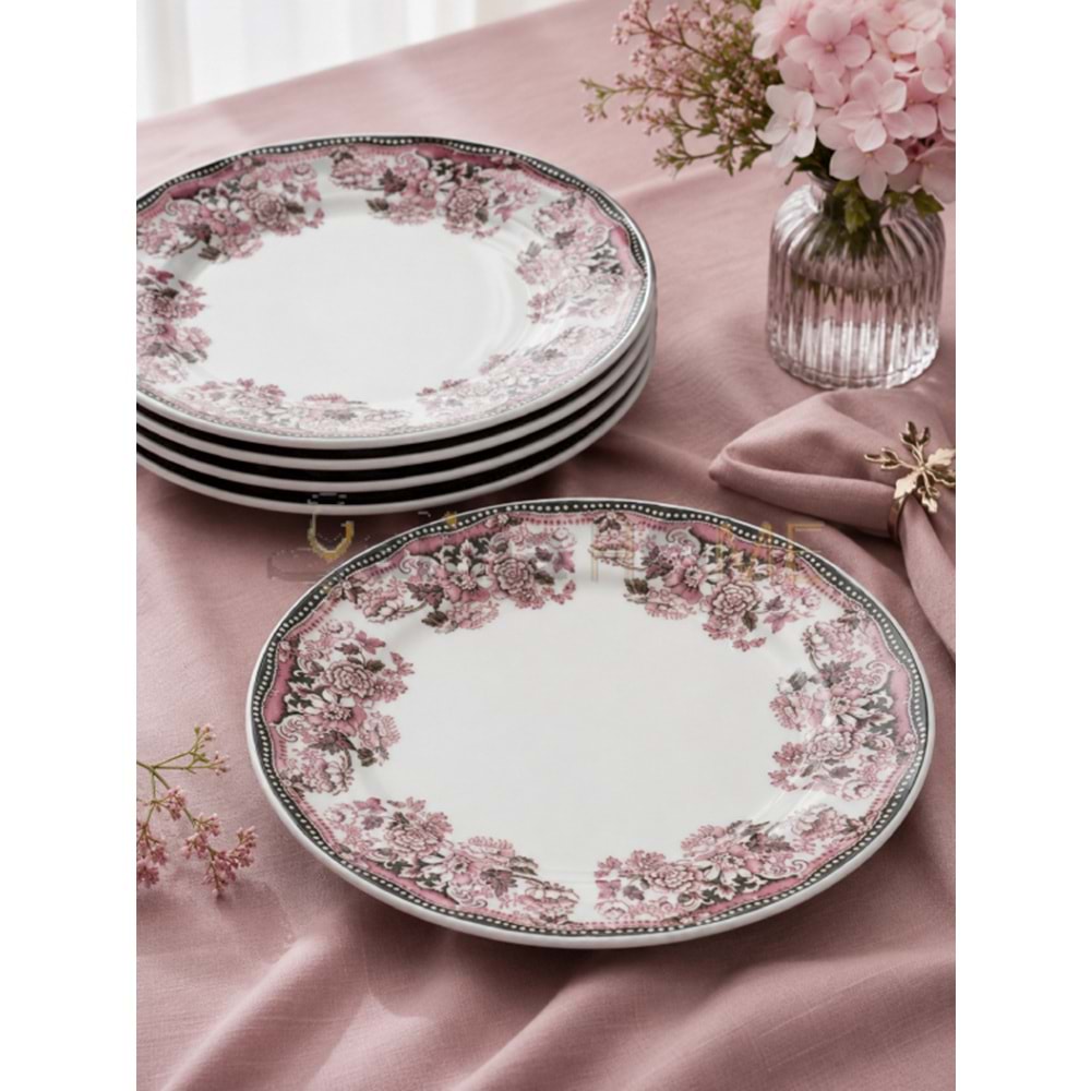 ÜLGER FLORA PEMBE SERVİS TABAĞI 6 LI 1*4