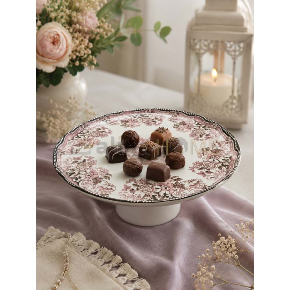 ÜLGER FLORA PEMBE AYAKLI ÇİKOLATA TABAĞI1*12