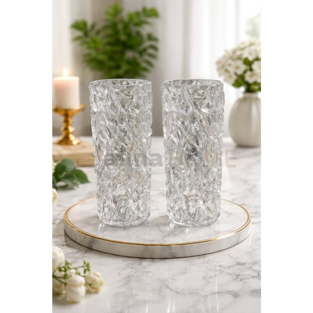 KRD VAZO KRİSTAL DESEN PLASTİK VAZO 24 CM 1*20