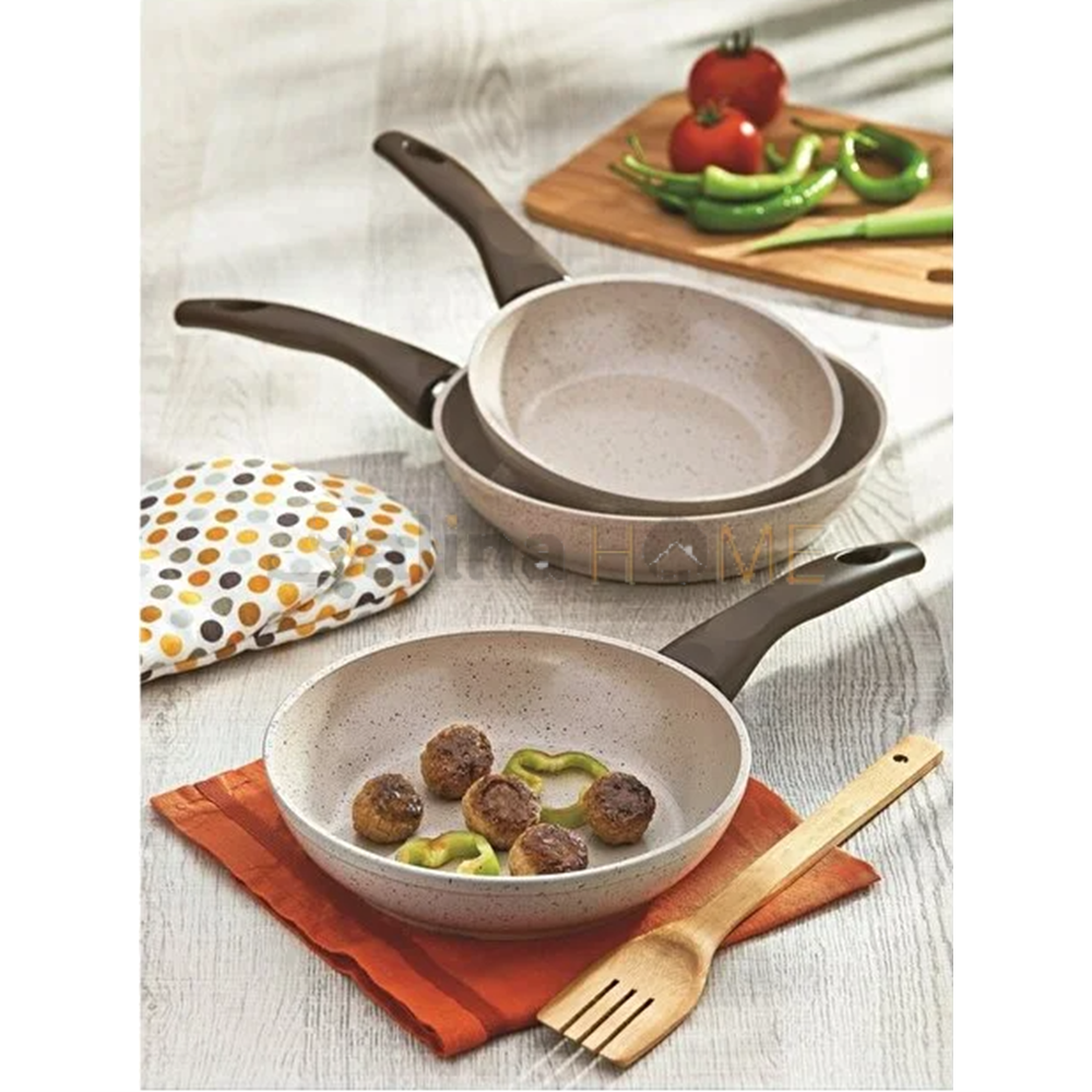 GÜLSAN TEFLON TAVA SETİ SAFRAN 3 LÜ GRANİT 18-20-22 CM 1*6