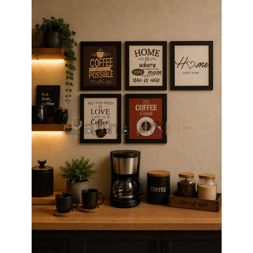 GLS AHŞAP KAHVE KÖŞESİ DUVAR SÜSLERİ KARE 20x20 CM