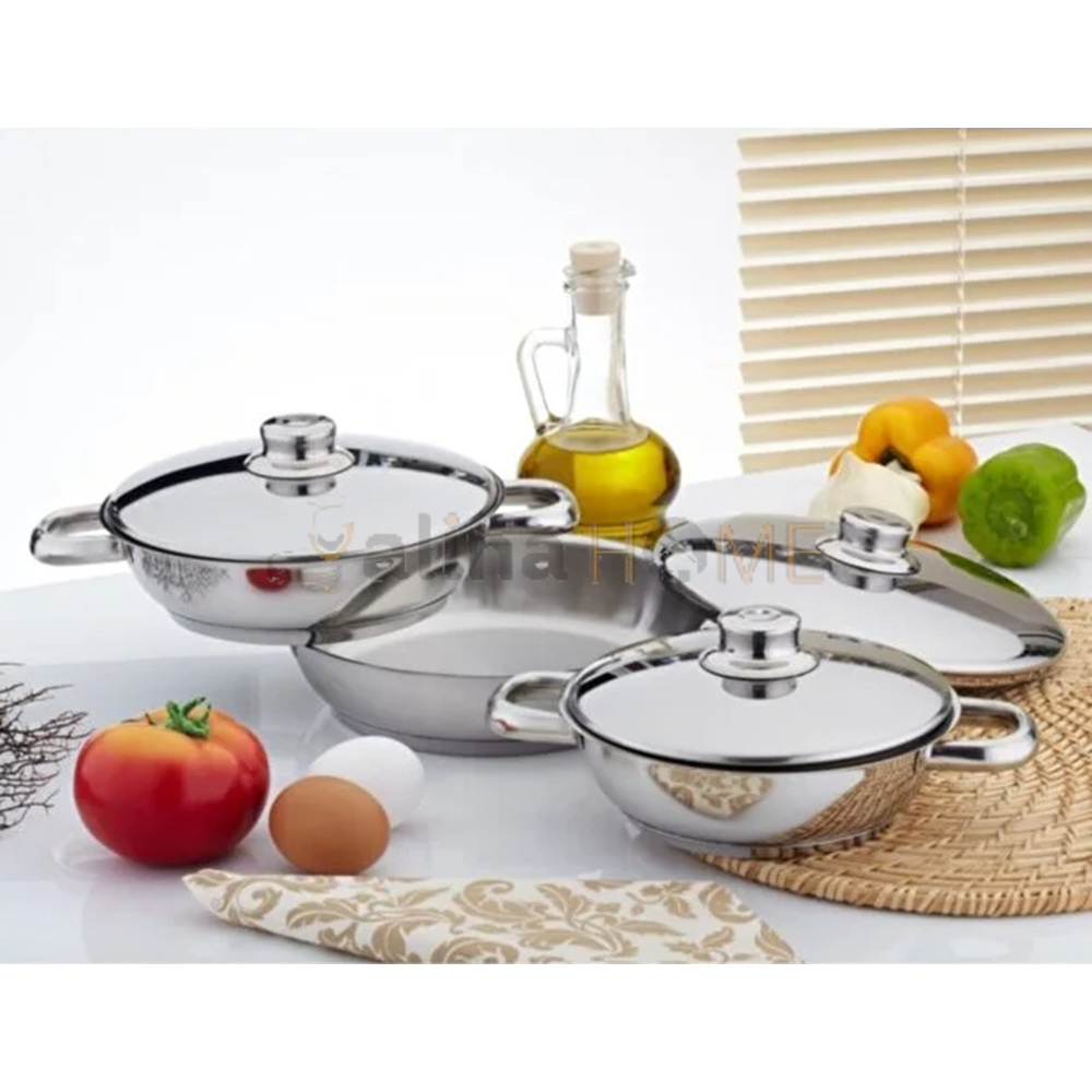 GÜLSAN OMLET SET CAM KAPAKLI 3 LÜ 16-18-20 CM 1*6