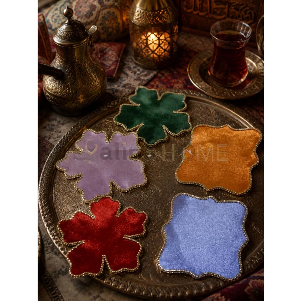 İNCİ RND SUNUM PEÇETESİ RENKLİ KENARLARI TAŞLI 3 LÜ SET
