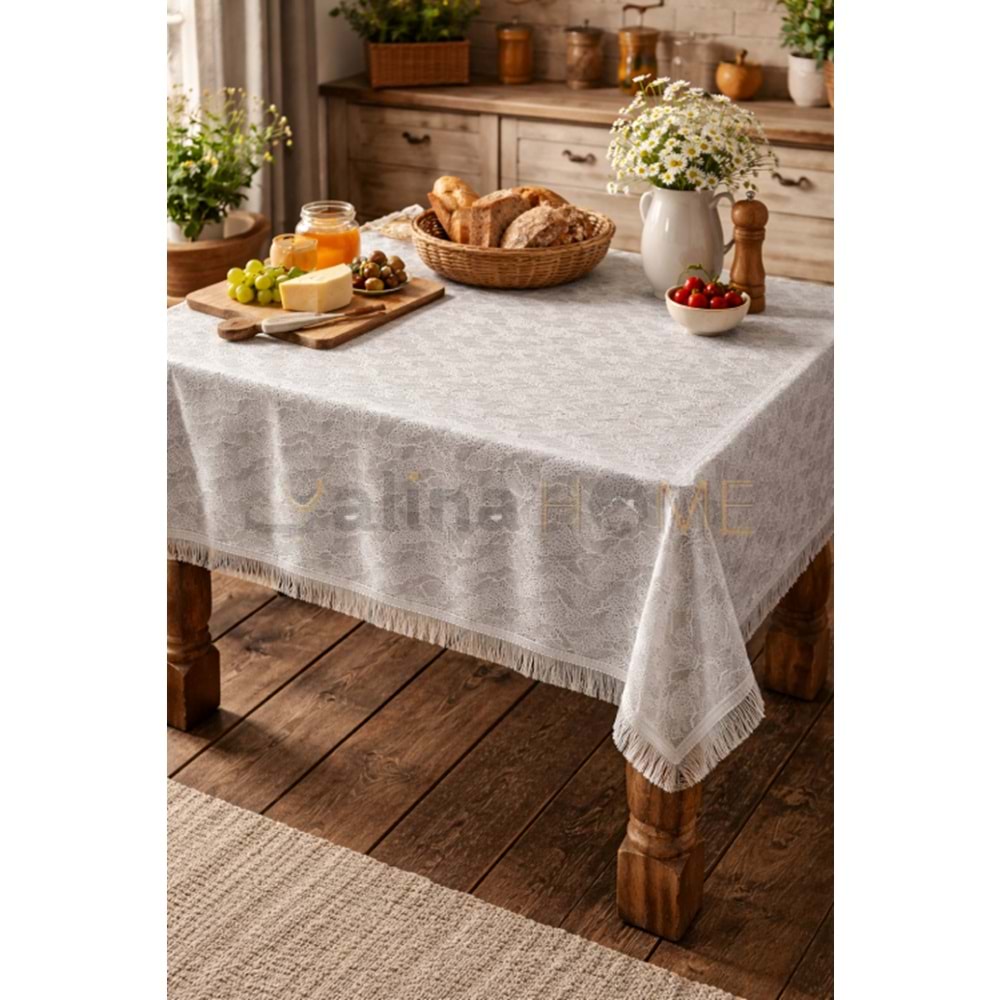 İNCİ MASA ÖRTÜSÜ KAYMAZ SİLİNEBİLİR 6 KİŞİLİK 136x92 CM 1*25