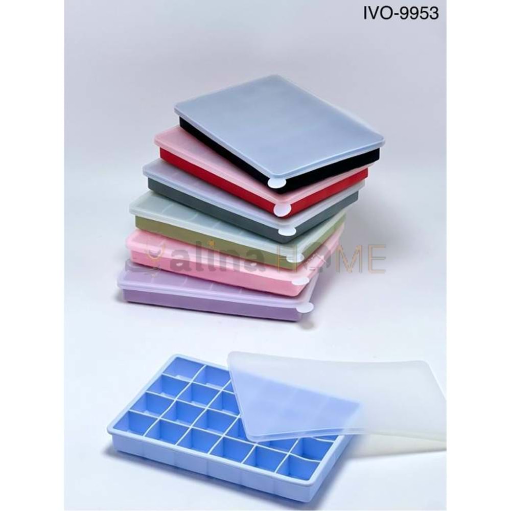 BZD IVORY SİLİKON BUZ KALIBI KAPAKLI KARE 24 SIRA 1*100