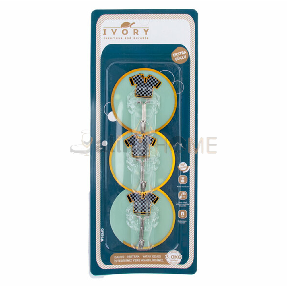 BZD IVORY YAPIŞKANLI ASKI AKRİLİK 3 LÜ YUVARLAK METAL UÇ 1*360
