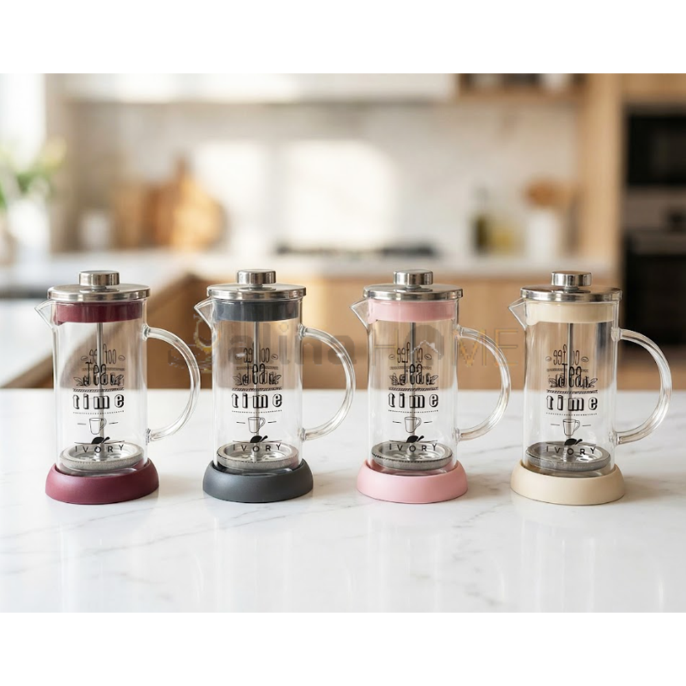 BZD IVORY CAM FRENCH PRESS YUVARLAK 350 ML 1*24