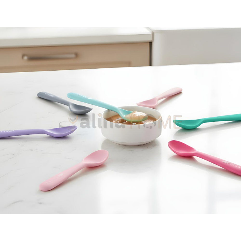 BZD IVORY SİLİKON MAMA KAŞIĞI SETİ İKİLİ 1*24