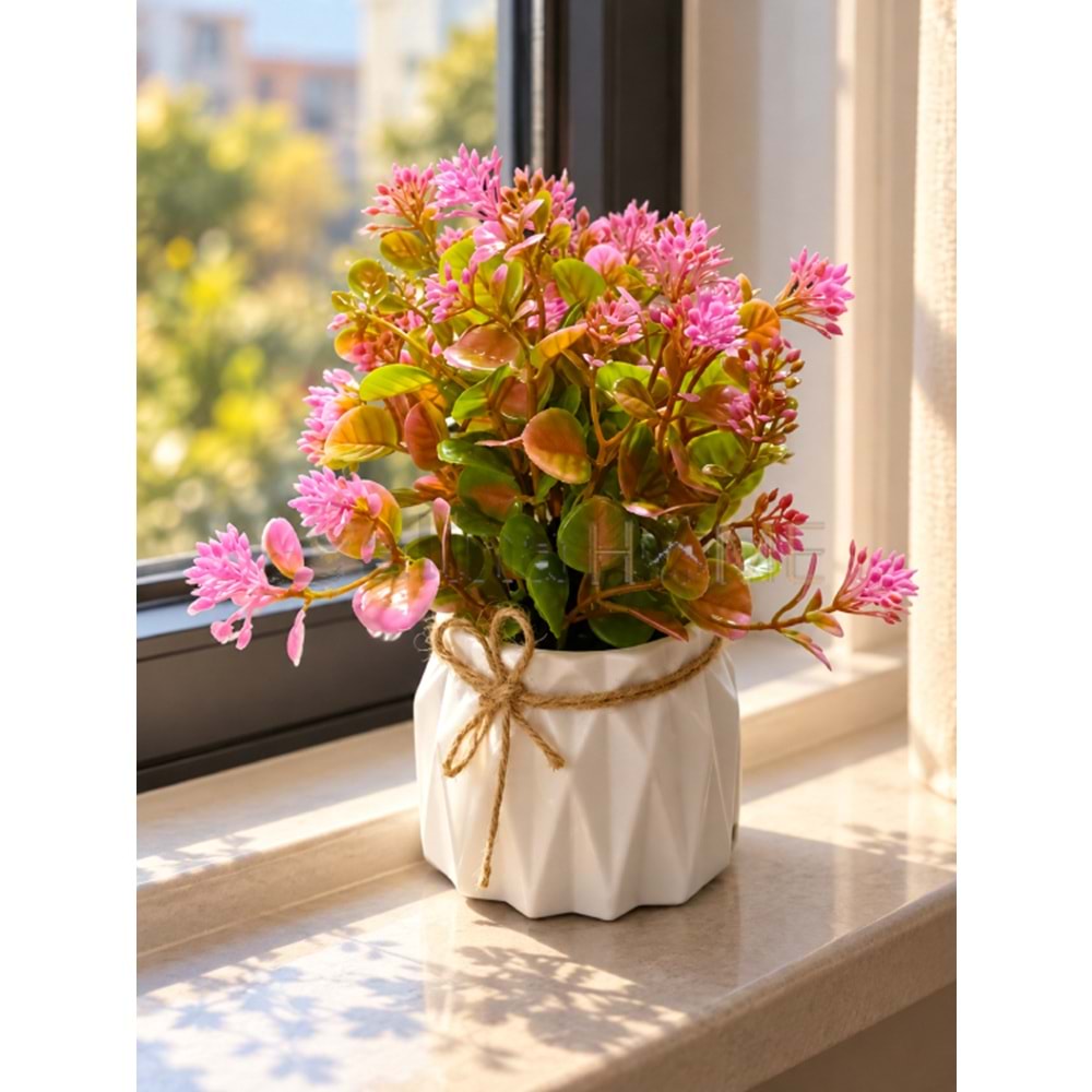 KRD ÇİÇEK YAPAY SAKSILI CİPSOLU ÇİÇEK 15 CM 1*24