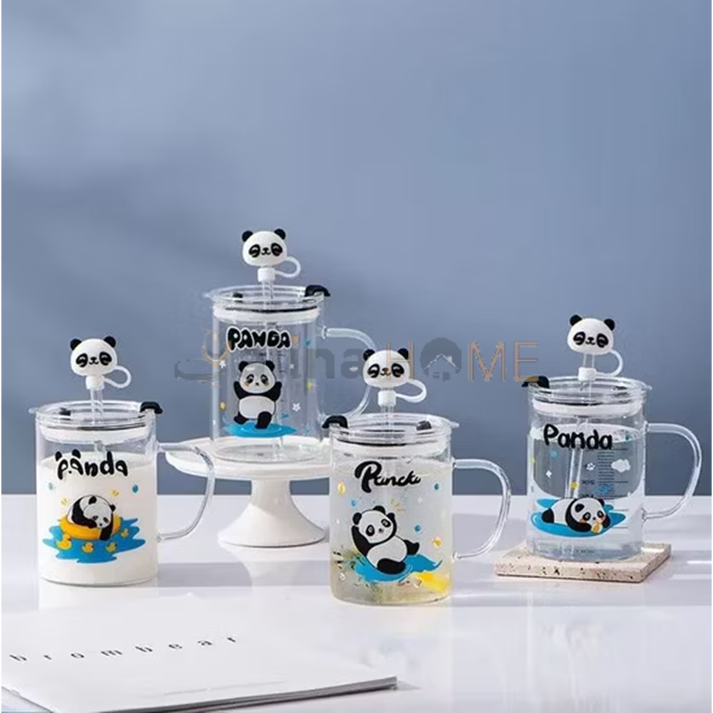 BY COMO KUPA CAM PİPETLİ PANDA FİGÜRLÜ 450 ML 1*48
