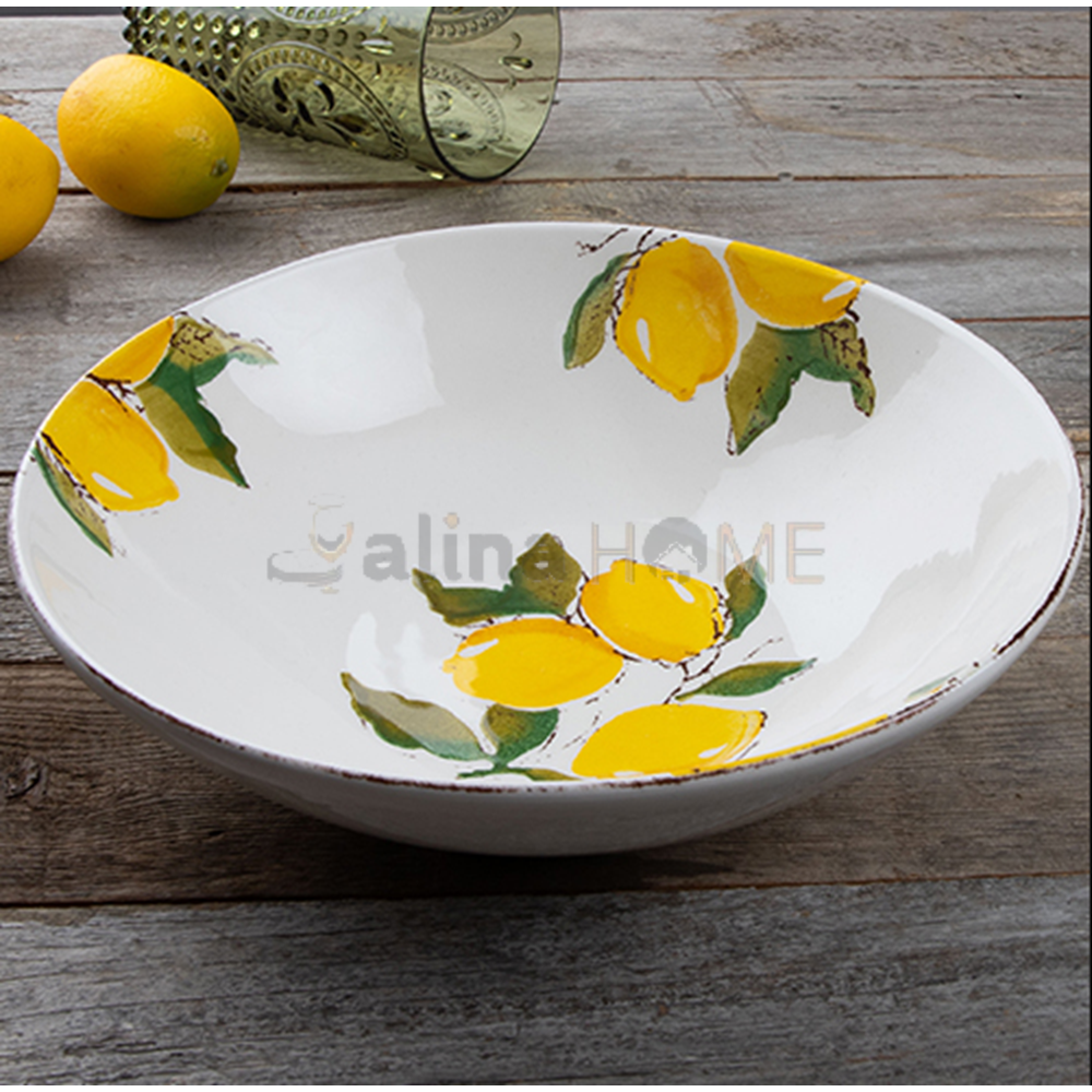 KSV PORSELEN SALATA KASESİ LİMON DESEN 26 CM ADET 1*6