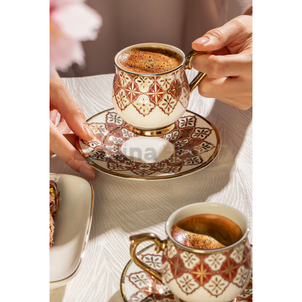 NEHİR PORSELEN KAHVE FİNCAN TAKIMI RÜYA 6 LI 1*12