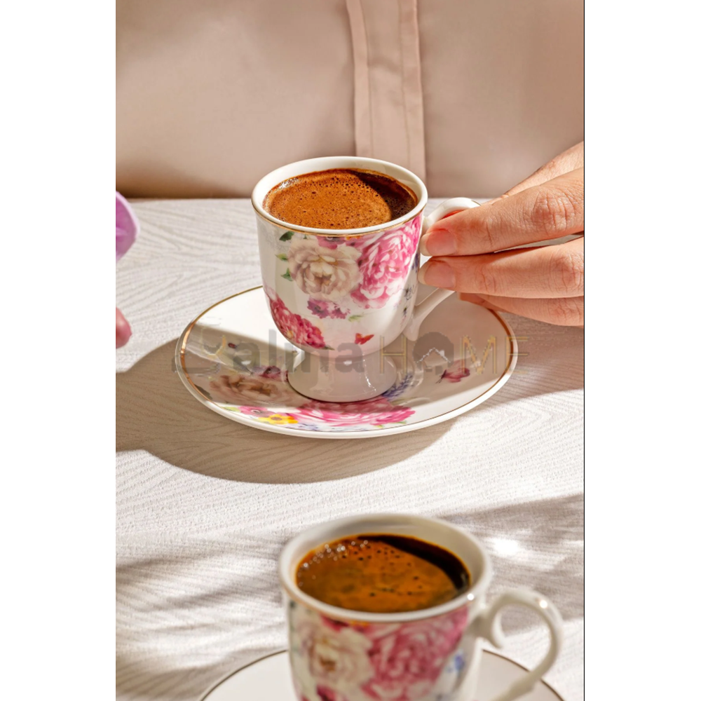 NEHİR PORSELEN KAHVE FİNCAN TAKIMI ÖYKÜ 6 LI 1*12