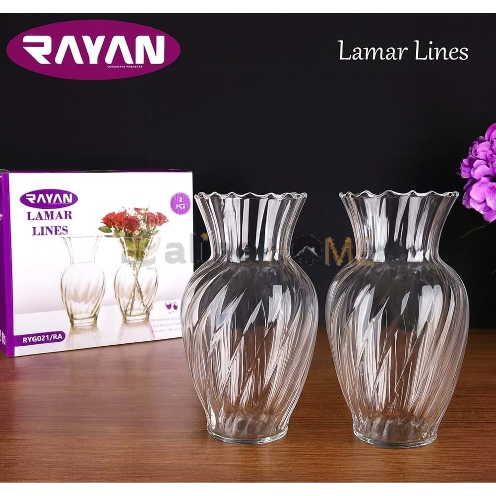 RAYAN CAM VAZO LAMAR LİMES VAZO ADET 1*2*6