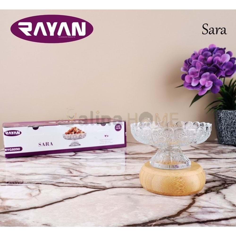 RAYAN CAM SUNUMLUK SARA 3 LÜ AYAKLI SUNUMLUK 1*12