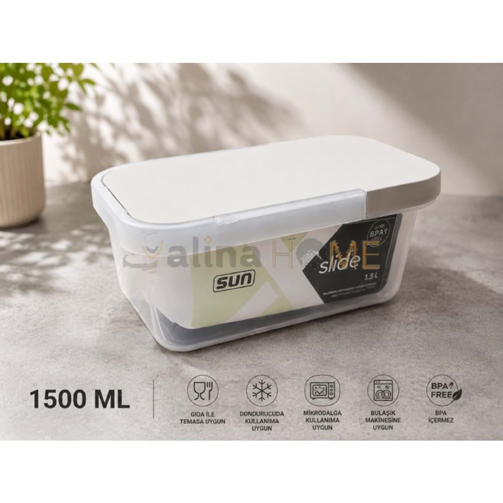 SUN SAKLAMA KABI SÜRGÜLÜ KAPAK 1500 ML 1*24