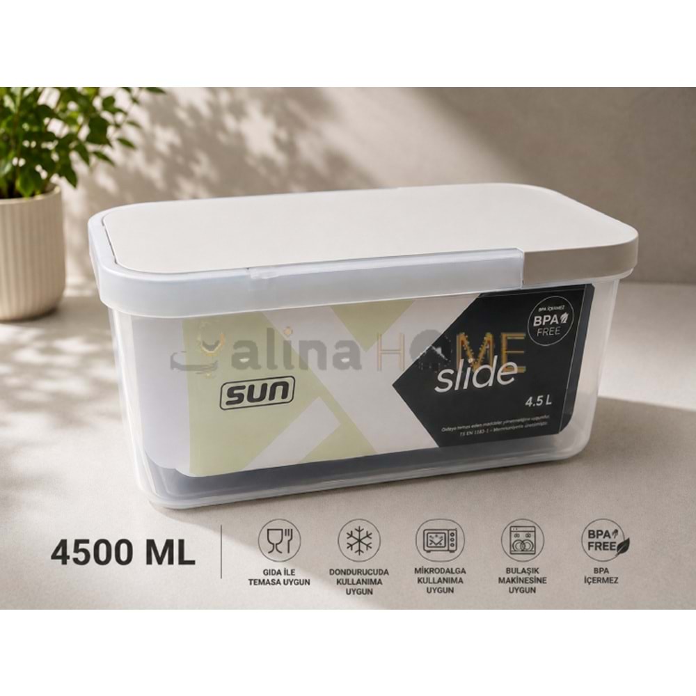 SUN SAKLAMA KABI SÜRGÜLÜ KAPAK 4500 ML 1*12