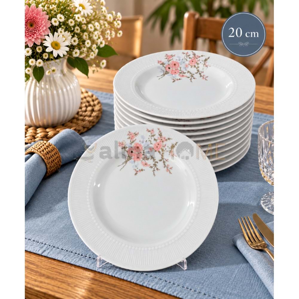 GÜRAL PORSELEN SEDEF 20 CM DÜZ TABAK 1*12