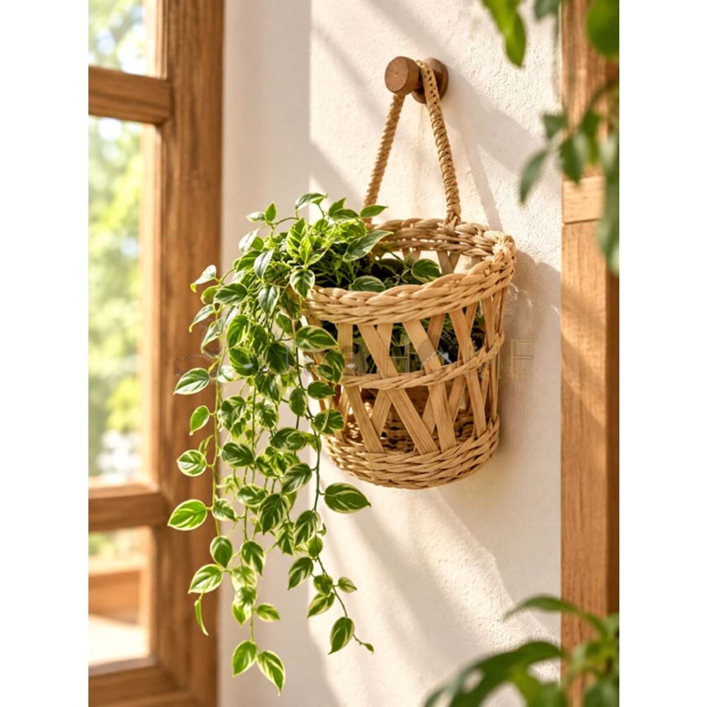 WSM HASIR SEPET ASILABİLİR YUVARLAK SEPET 20 CM 1*120
