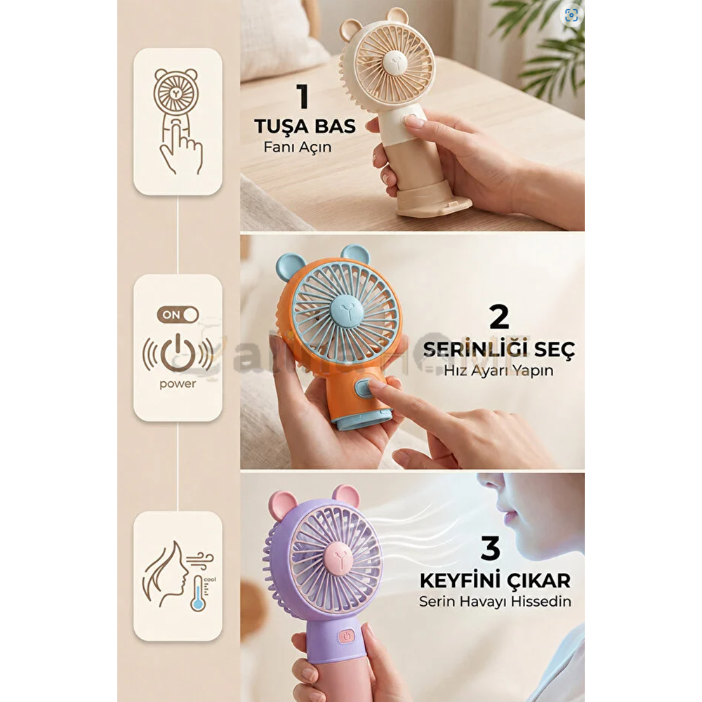 PANGO MASA ÜSTÜ MİNİ EL FANI USB ŞARJLI 10001 1*144