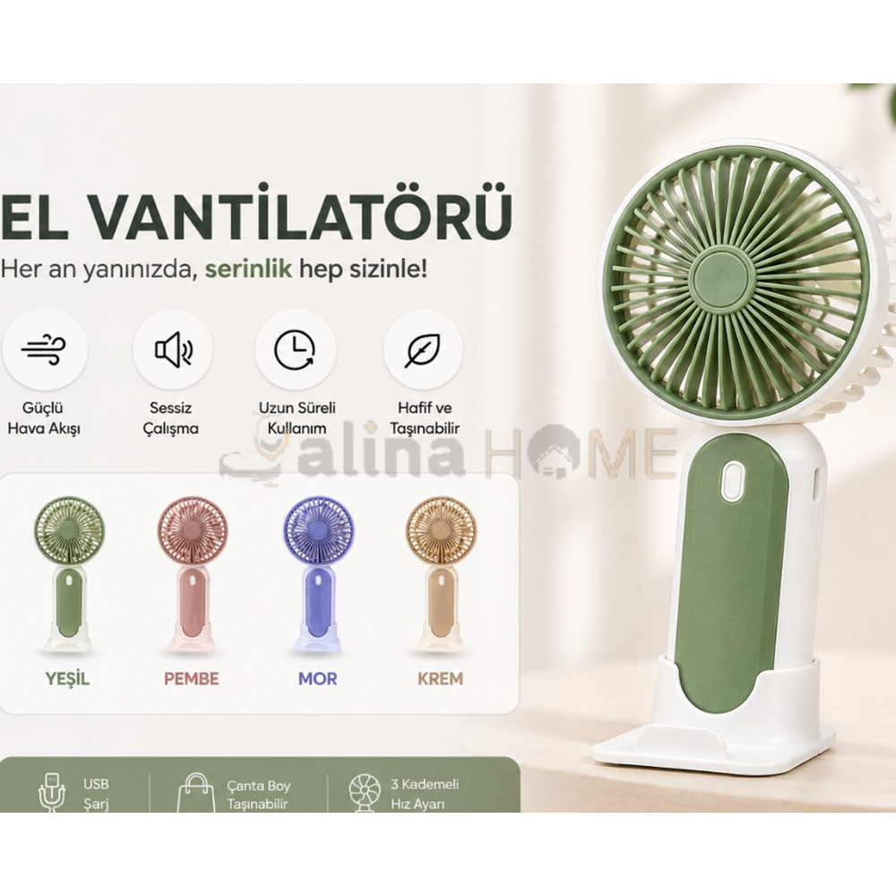PANGO MASA ÜSTÜ MİNİ EL FANI USB ŞARJLI 10007 1*240