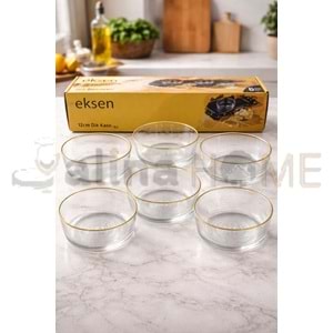 ALN EKS CAM RİMLİ 12 CM DİK 6 LI KASE EKS-1025 1*12