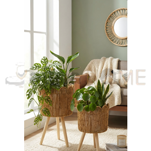 MTR HASIR SEPET AYAKLI 2 Lİ YUVARLAK 27x20-23x19 CM 1*12
