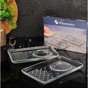 PAŞABAHÇE ÇAY TABAĞI SUNUMLUKLU TIMELESS 2 Lİ 1*36