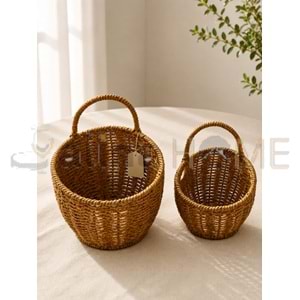 AJE HASIR SEPET RATTAN GÖRÜNÜMLÜ 2 Lİ ASILABİLİR 11-14 CM 1*80