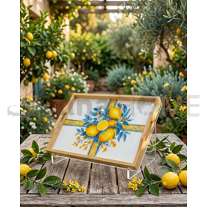 BALSA TEPSİ AHŞAP LİMON DESENLİ 32x23 CM 1*30