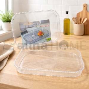 ALP CHEFPLAST AKRİLİK DİKDÖRTGEN DEKORATİF TEPSİ 1*24