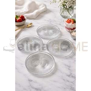 ALN EKS CAM DİK KENAR TATLI TABAĞI 16 CM SADE 6 LI EKS-1009 1*6