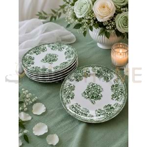 ÜLGER FLORA YEŞİL PASTA TABAĞI TABAĞI 6 LI 1*6