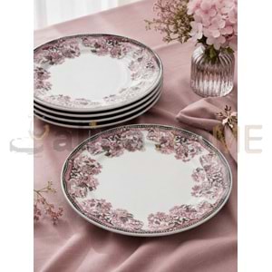 ÜLGER FLORA PEMBE SERVİS TABAĞI 6 LI 1*4